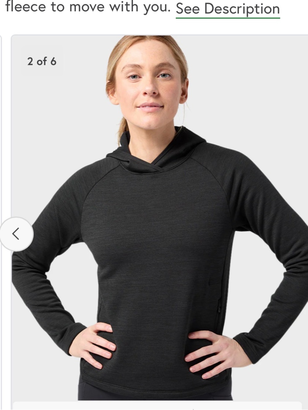 Stio Women’s Glide Power Stretch Hoodie – Size XL | Abyss Heather NWT